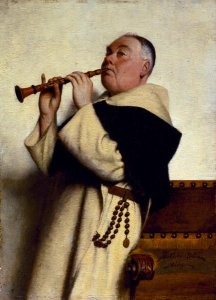 Monk Playing a Clarinet