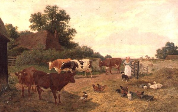 A Kentish Farm Scene, Milking-Time