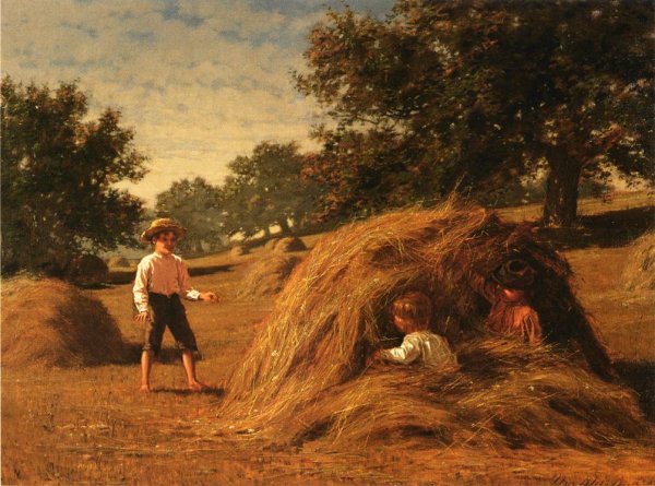 Hiding in the Haycocks, painted in 1881.