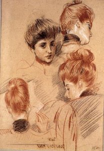 Studies of Mme. Helleu and Mme. Clarighy, c.1892-95