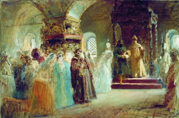 Tsar Alexei Michaylovich (1629-76) choosing a bride, 1887