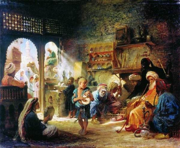 Coffee House in Cairo, 1870s