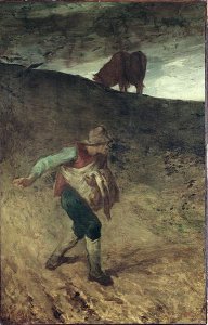 Peasants planting potatoes