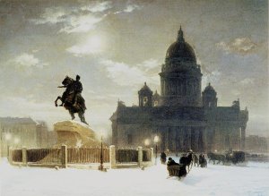 View of the Monument to Peter the Great in Senate Square, St. Petersburg, 1870