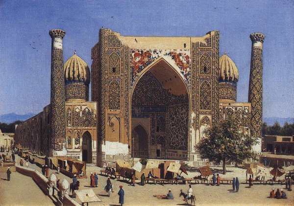 Medrasah Shir-Dhor at Registan place in Samarkand, 1869-70