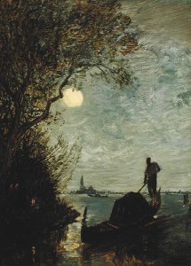 Moonlit Scene with Gondola