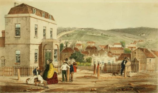 Mr. Robinsons House, Hobarton, plate from A Residence in Tasmania, by H. Butler Stoney, pub.1856