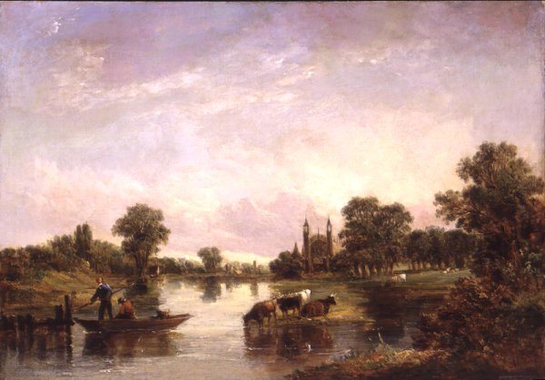 View of Eton College from the Thames, 1850