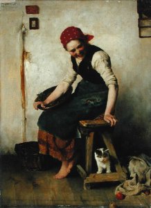 Young Girl with a Cat, 1884