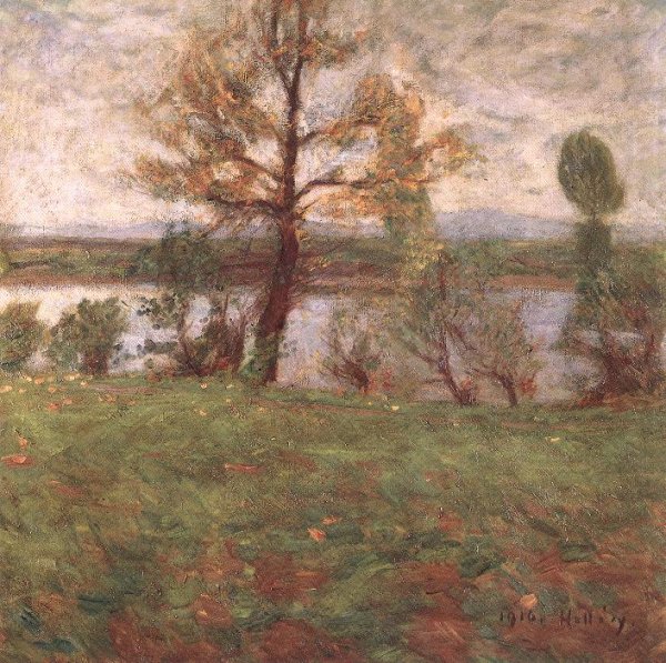 Springtime Mood Bank of the River Tisza 1916