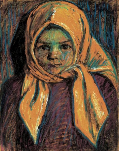 Girl with Yelloow Scarf 1917