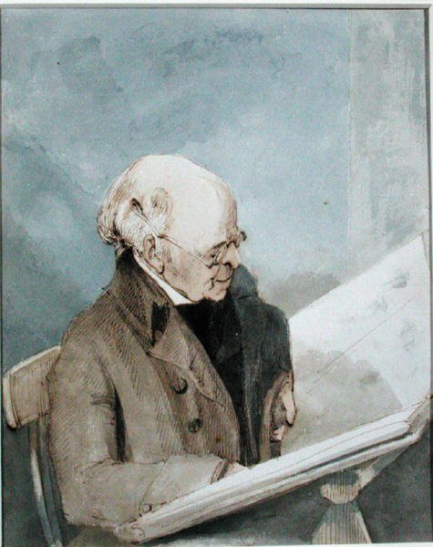 Mr Taylor, Haymans pupil, in the Print Room of the British Museum, c.1820