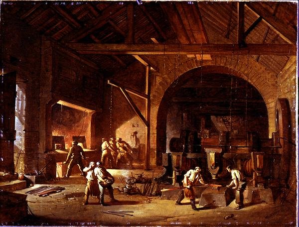 Interior of an Ironworks, 1850