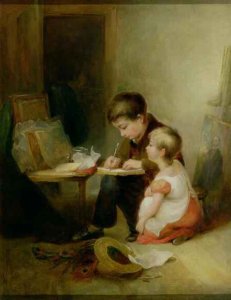 Two Children at Drawing Lessons