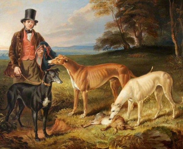 Thomas Harris Kennel-Man to Tom Llewelyn Brewer with Greyhounds 1844