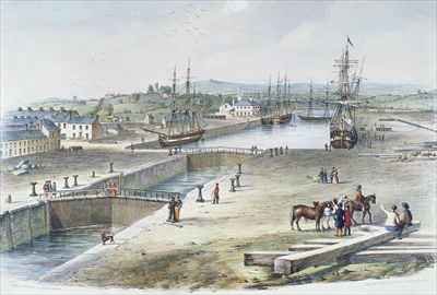 View of the Dock Newport Monmouthshire 1842