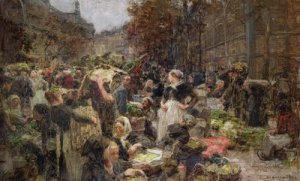 Les Halles study for a painting for the Salon des Lettres at the Hotel de Ville