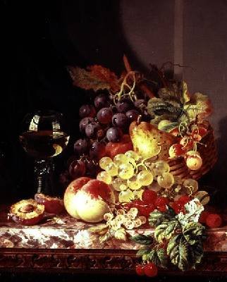 Still life with grapes and wine