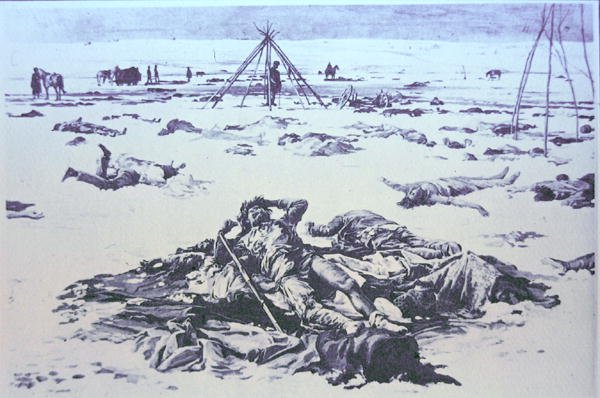 The Indian dead after The Wounded Knee Massacre