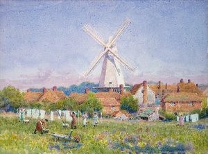 Women Hanging Washing Cranbrook Mill Kent