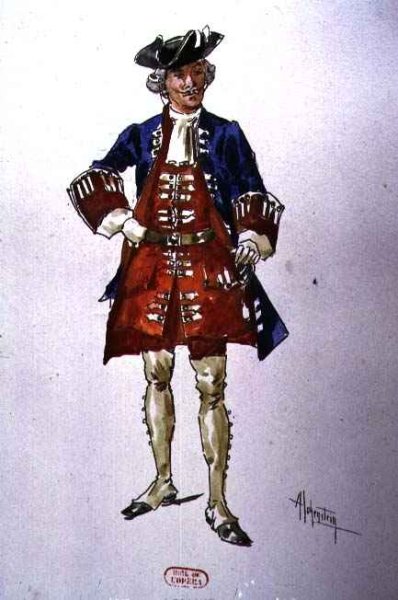 Male costume design for the opera Manon Lescaut