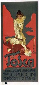 Tosca poster advertising a performance