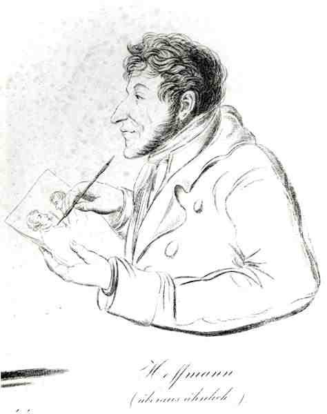 Self portrait of Hoffmann depicting himself making a self portrait