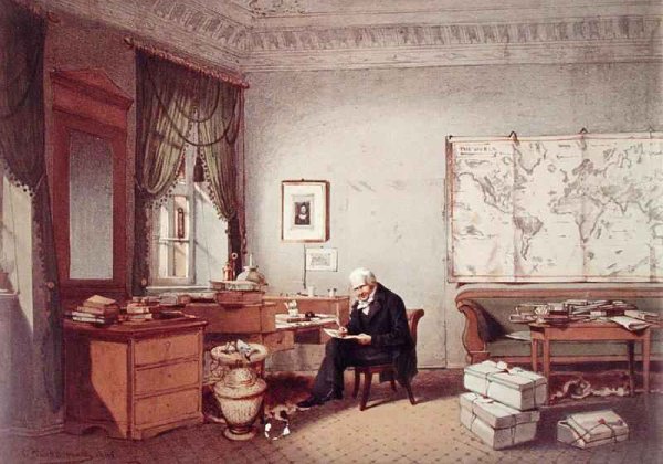 Baron Alexander von Humboldt 1769-1859 in his Study