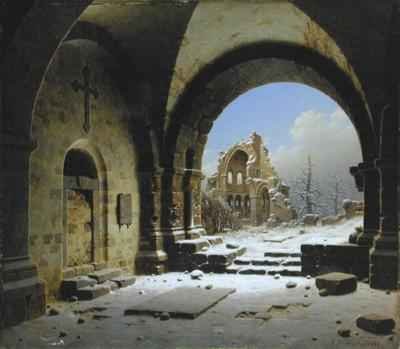 Cloister Ruins in Winter