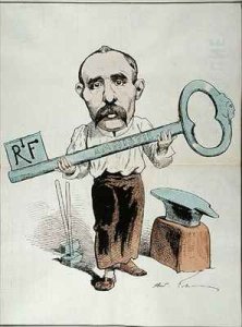 Caricature of Georges Clemenceau 1841-1929 from La Lune Rousse