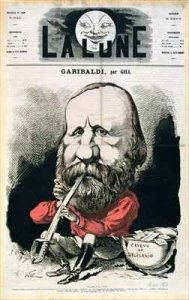 Cover illustration of La Lune magazine featuring Giuseppe Garibaldi 1807-82