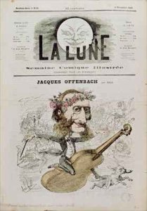 Front cover of La Lune with a caricature of Jacques Offenbach 1819-80