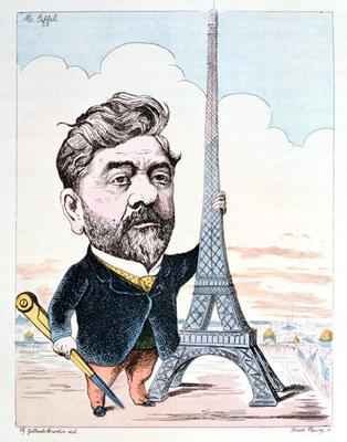 Gustave Eiffel 1832-1923 with his best known construction the Eiffel Tower