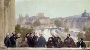 Fragment of the panorama of The History of the Century with portraits of artists and actors