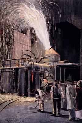 The Bessemer process for the mass production of steel