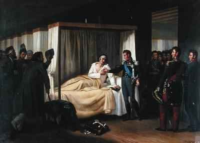 Louis de Bourbon 1775-1844 Duc dAngouleme visiting the hospital in Chiclana during the French expedition in Spain in 1823 to restore Ferdinand VII 1784-1833