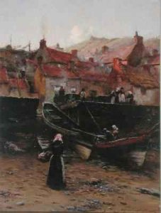 Quayside at Staithes Yorkshire