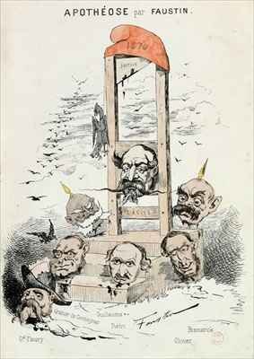 Caricature of Napoleon III 1808-73 Otto von Bismarck 1815-98 and Kaiser Wilhelm I 1797-1888