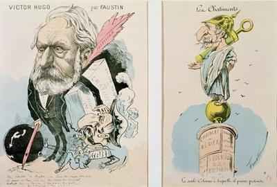 Caricatures of Victor Hugo 1802-85 and Napoleon III 1809-73