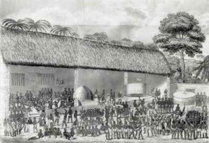 Adai religious festival at the court of the King of Ashanti in March 1820