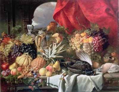 A Still Life of Game Birds and Numerous Fruits