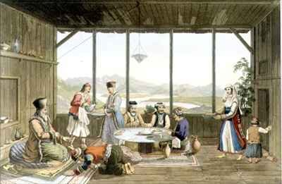 Dinner held at Delphi in honour of the painter by the elder of the village of Chryso