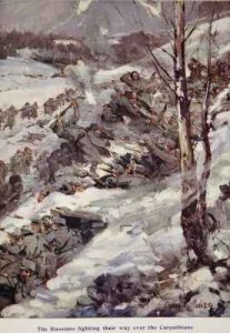 The Russians fighting their way over the Carpathians