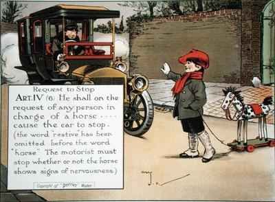 Request to Stop Art IV He shall on the request of any person in charge of a horse cause the car to stop the word restive has been omitted before the word horse