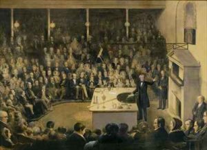 Michael Faraday (1791-1867) Lecturing in the Theatre at the Royal Institution