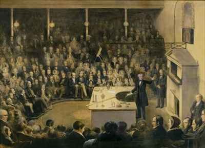 Michael Faraday (1791-1867) Lecturing in the Theatre at the Royal Institution