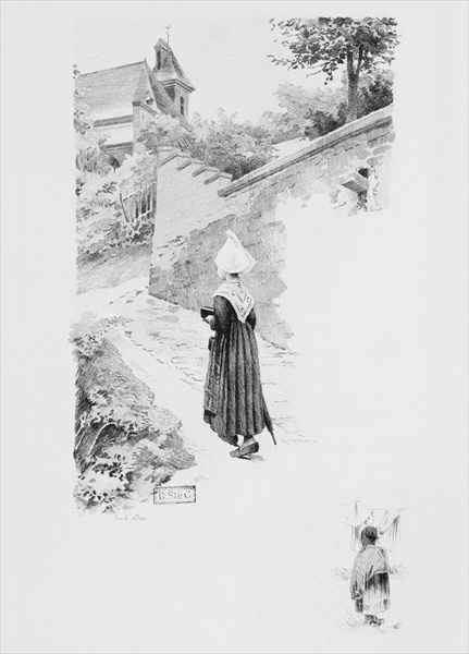 The servant Felicite, illustration from 'Un coeur simple' by Gustave Flaubert (1821-80)