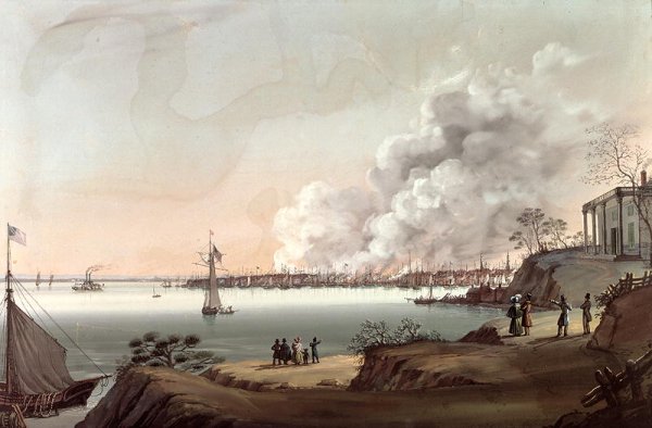 View of New York after The Great Fire Taken from Brooklyn, 1835