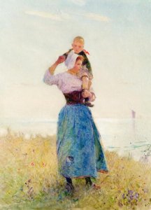 Woman and Child in a Meadow