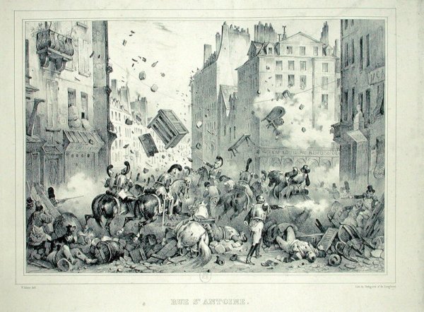 Rue Saint-Antoine in July 1830